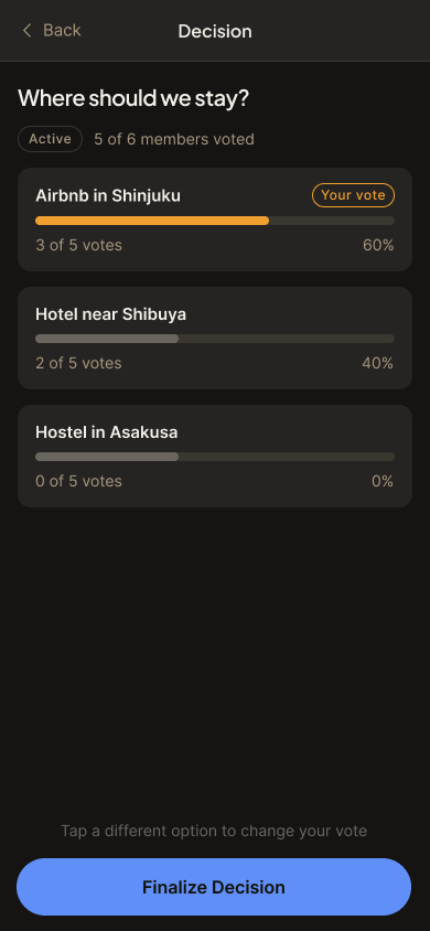 Voting screen