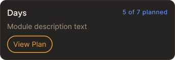 Days module showing planned days